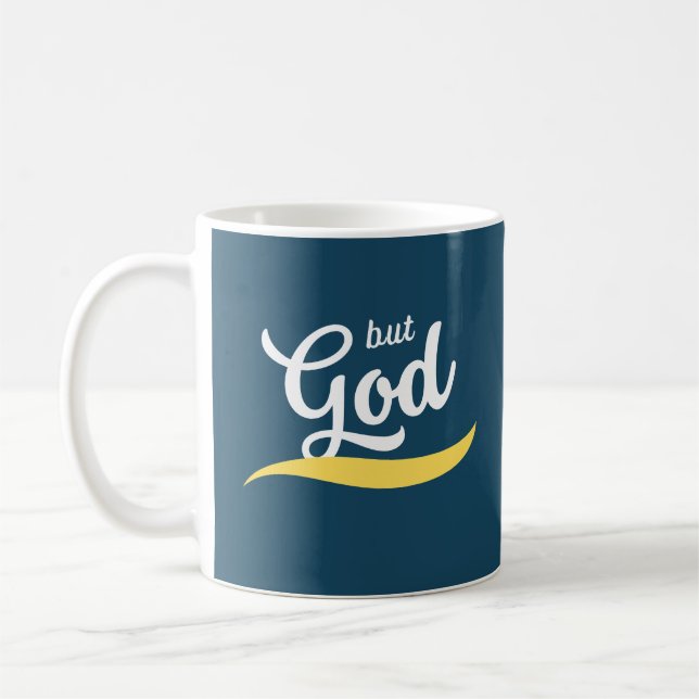 Men Gud Retro Mugg, Faith Mugg, Christian Gift Mug Kaffemugg (Vänster)