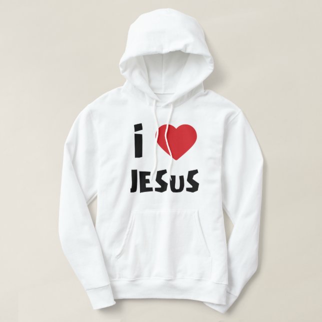 Men Hoodie jag älskar Jesus (Design framsida)