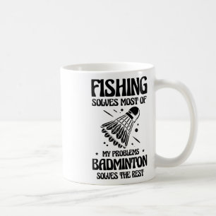 Men I Huvudet Spelar Jag Badminton Spelare Shuttle Kaffemugg