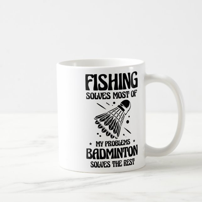Men I Huvudet Spelar Jag Badminton Spelare Shuttle Kaffemugg (Höger)