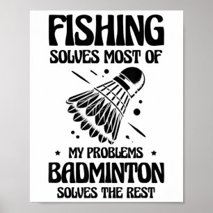 Men i mitt huvud spelar jag Badminton Player Shutt Poster