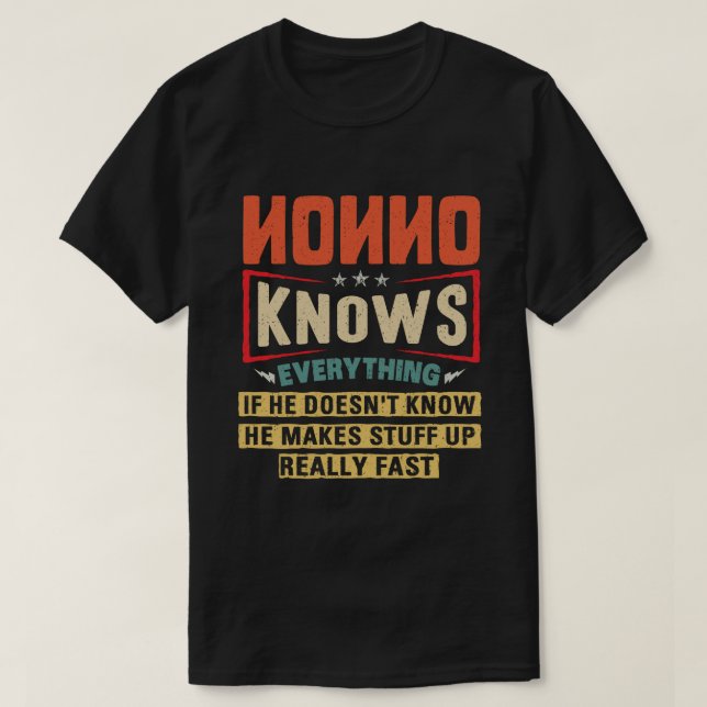 Men ingen vet allt roligt Retro Grandpa Gift T Shirt (Design framsida)