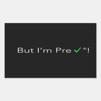 Men jag är förkontrollstämplar (x4) rektangulärt klistermärke