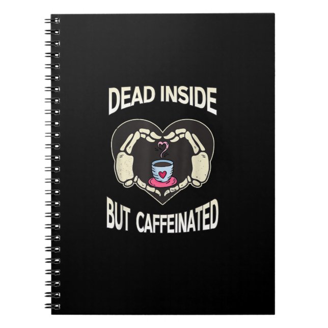 Men koffeinfri kaffe Skeleton Händer Heart Anteckningsbok (Framsidan)
