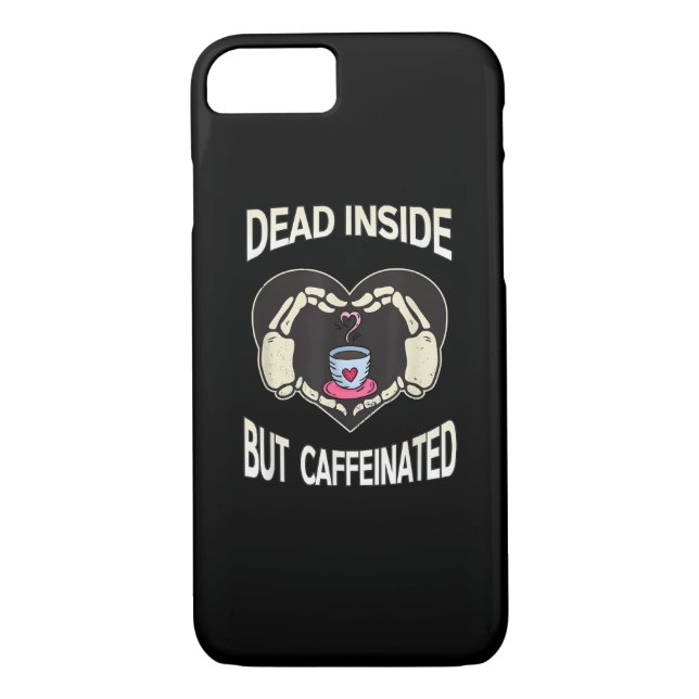 Men koffeinfri kaffe Skeleton Händer Heart Case-Mate iPhone Skal (Baksida)