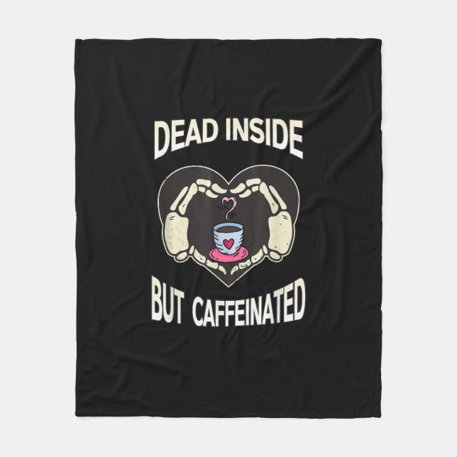 Men koffeinfri kaffe Skeleton Händer Heart Fleecefilt (Framsidan)
