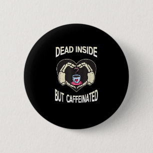 Men koffeinfri kaffe Skeleton Händer Heart Knapp