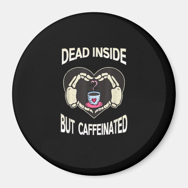 Men koffeinfri kaffe Skeleton Händer Heart Magnet (Framsidan)