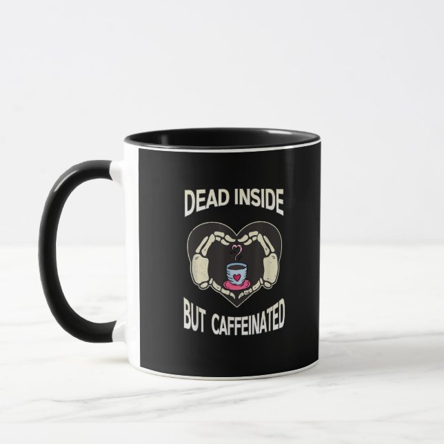 Men koffeinfri kaffe Skeleton Händer Heart Mugg (Vänster)