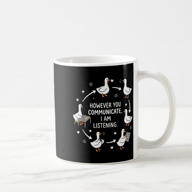 Men kommunikation lyssnar AAC SLP Roligt Kaffemugg (Höger)
