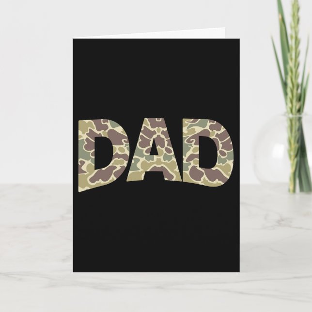 Men Old School Camo Pappa  Kort (Framsida)