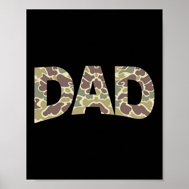 Men Old School Kamouflage Pappa  Poster (Framsidan)