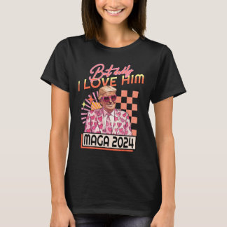 Men pappa i Kärlek Him Mega 2024 Donald Trump Back T Shirt