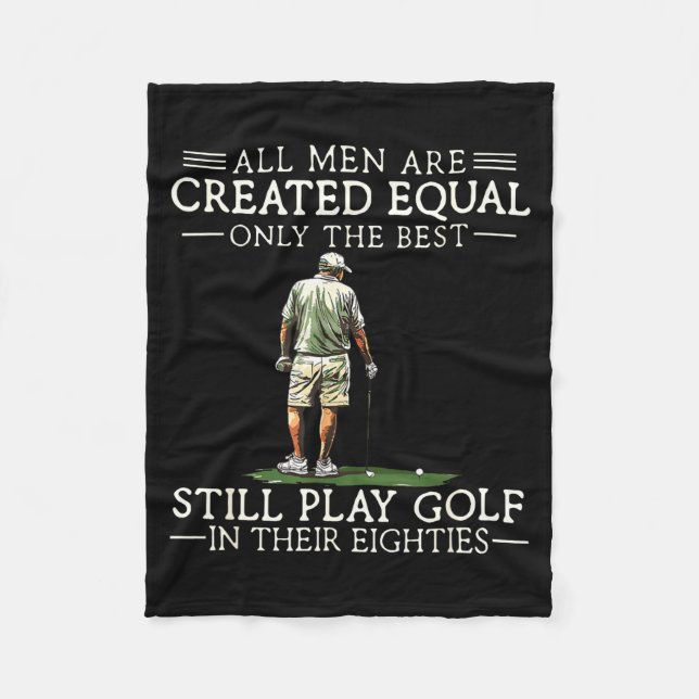 Men Play Golf Eighties 80 Funny Golfer Golfing  Fleecefilt (Framsidan)