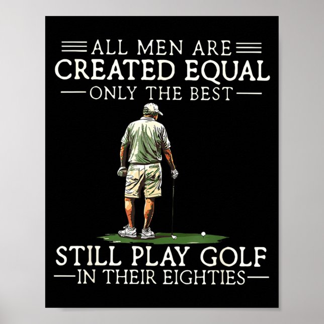 Men Play Golf Eighties 80 Funny Golfer Golfing  Poster (Framsidan)