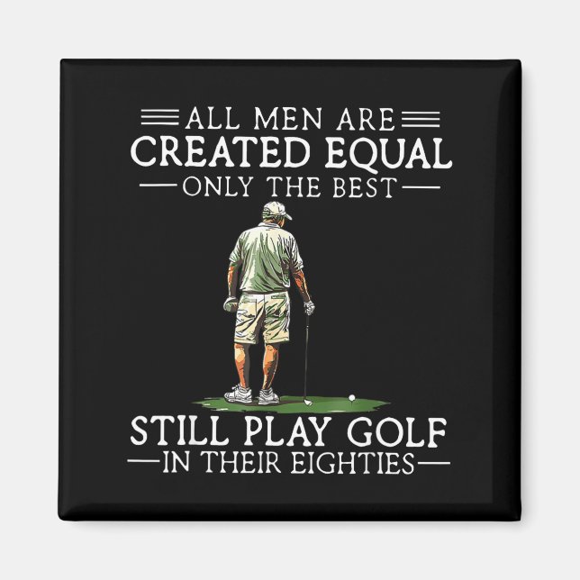Men Play Golf Eighties Funny Golfer Golfing  Magnet (Framsidan)
