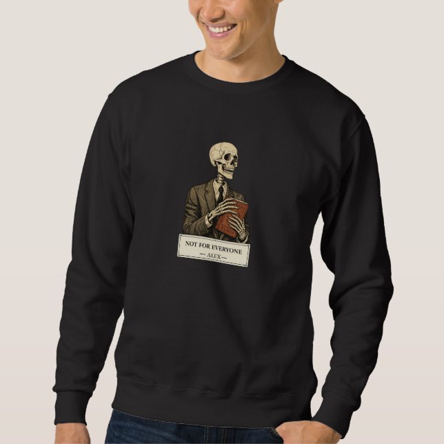 Men’s Black Skeleton Graphic Crewneck Sweatshirt (Framsida)