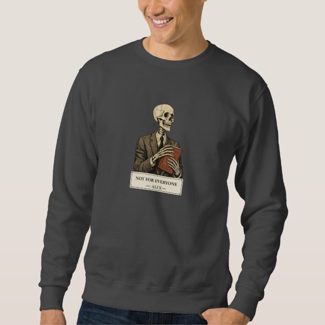Men’s Black Skeleton Graphic Crewneck Sweatshirt (Framsida)