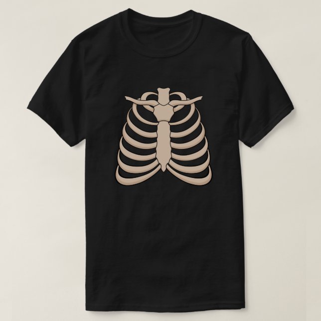 Men’s Cartoon Ribcage Halloween T-Shirt (Design framsida)