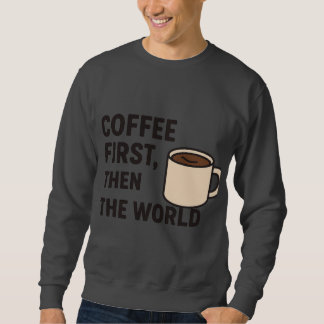 Men’s Coffee Quote Hoodie Lång Ärmad Tröja