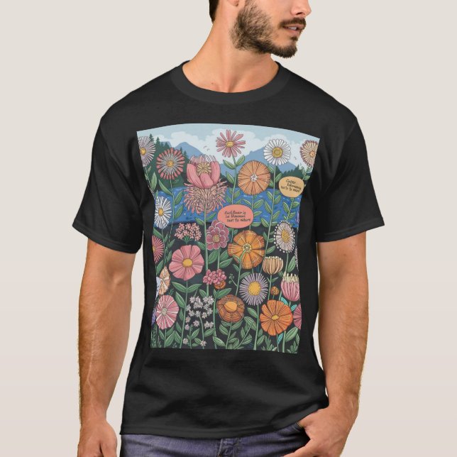 Men’s Floral Quote Garden Lovers T Shirt (Framsida)