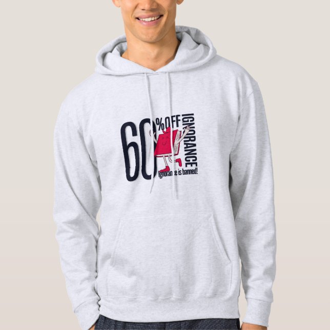 Men’s Funny 60% Off Ignorance Book Lover Hoodie (Framsida)