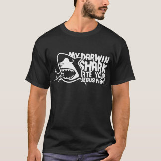 Men_s min Darwin hajåt din Jesus fisk roliga Jo T Shirt