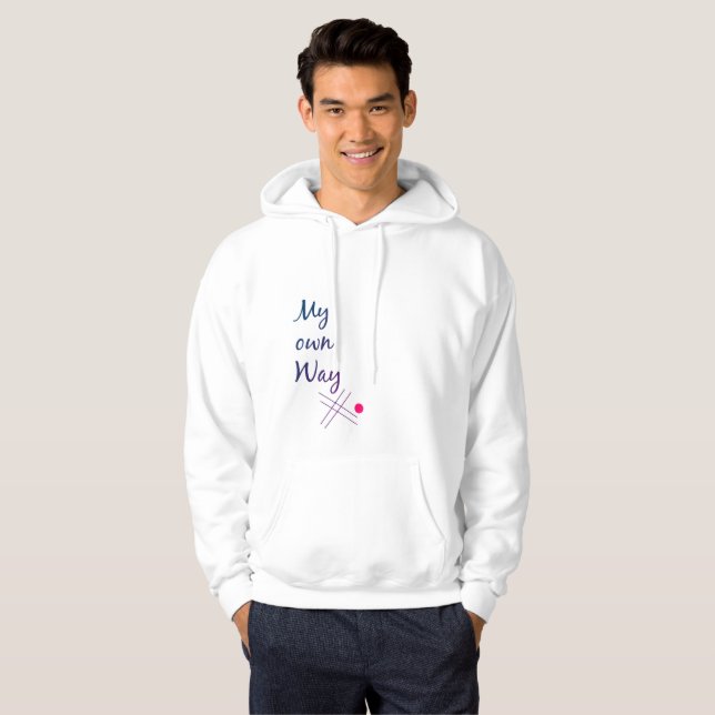 Men’s Typography Hoodie – My Own Way Quote (Hel framsida)