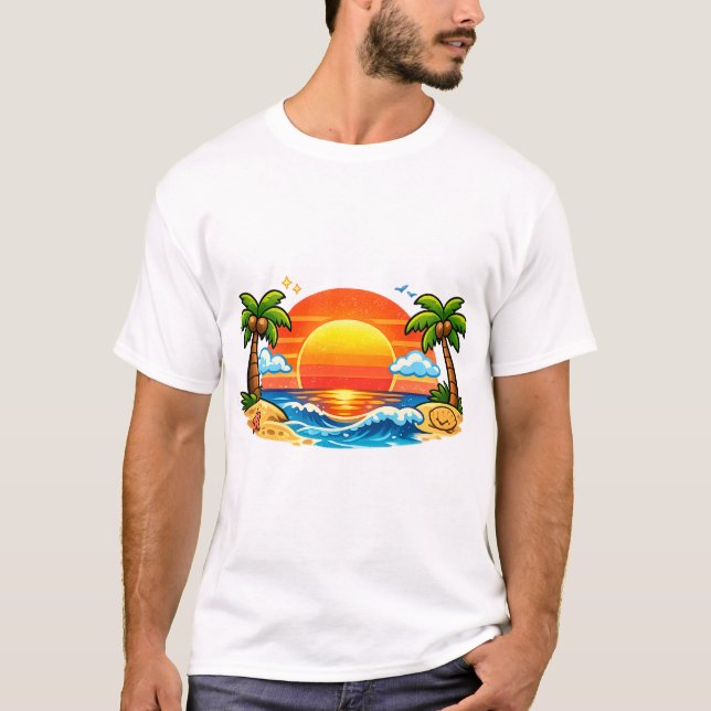Men sommar skjorta t shirt (Framsida)