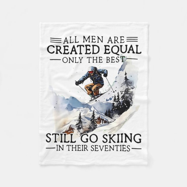 Men Still Go Skiing 70 Winter Srts Lover Skier  Fleecefilt (Framsidan)