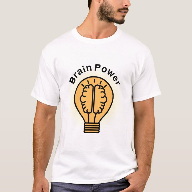 men t-shirt brain power (Framsida)