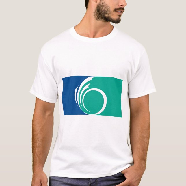 Men T Shirt with Flag of Ottawa, Canada (Framsida)