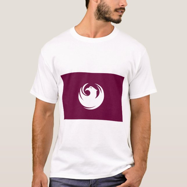 Men T Shirt with Flag of Phoenix City, Arizona (Framsida)