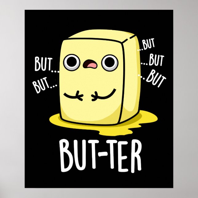 Men-ter Funny Butter Pun Mörk BG Poster (Framsidan)