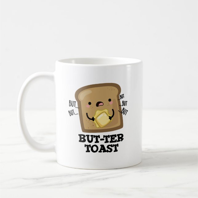 Men Toast Funny Bread Pun Mörk BG Kaffemugg (Vänster)