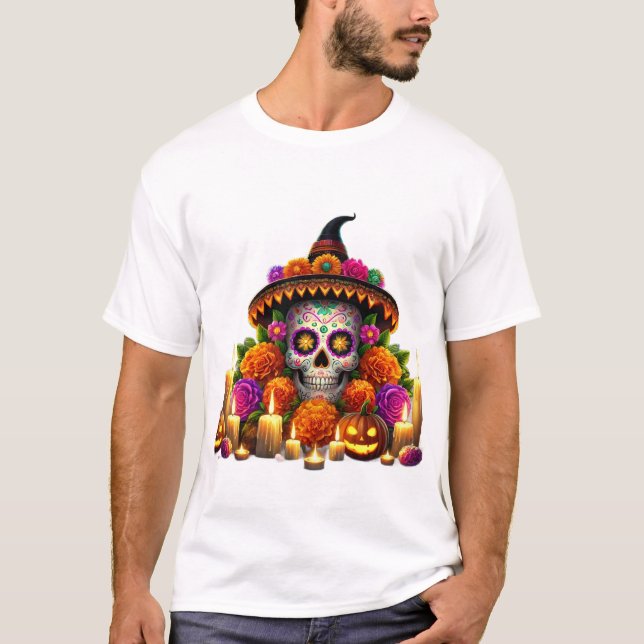 Men Tshirt halloween party  T Shirt (Framsida)