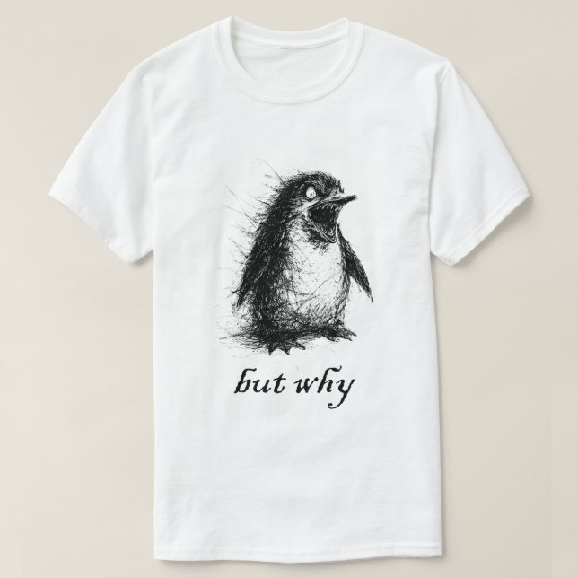 men varför pingvin t shirt (Design framsida)