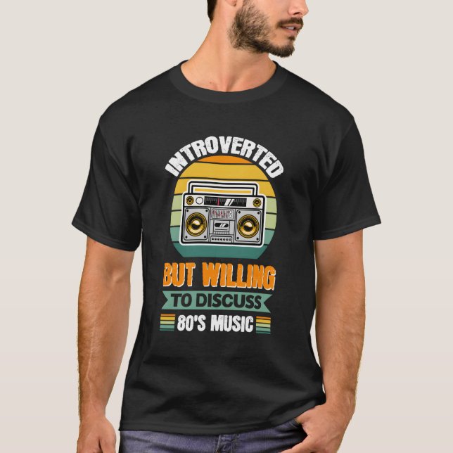 Men vill diskutera 80:s musik t shirt (Framsida)