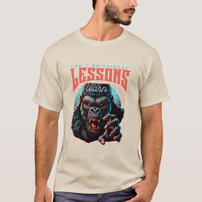 Men Wise Gorilla Lessons Learn T-Shirt (Framsida)