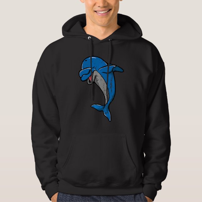 Men Women Cool Dabbing Dolphin Whale Cute Orca Dol Hoodie (Framsida)