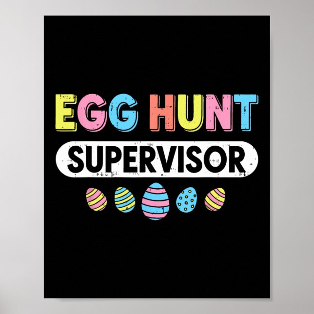Men Women Easter Egg Hunt Supervisor Hunting Easte Poster (Framsidan)