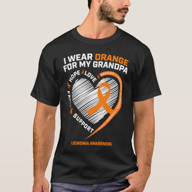 Men Women Leukemia Awareness Grandpa Leukemia T Shirt (Framsida)