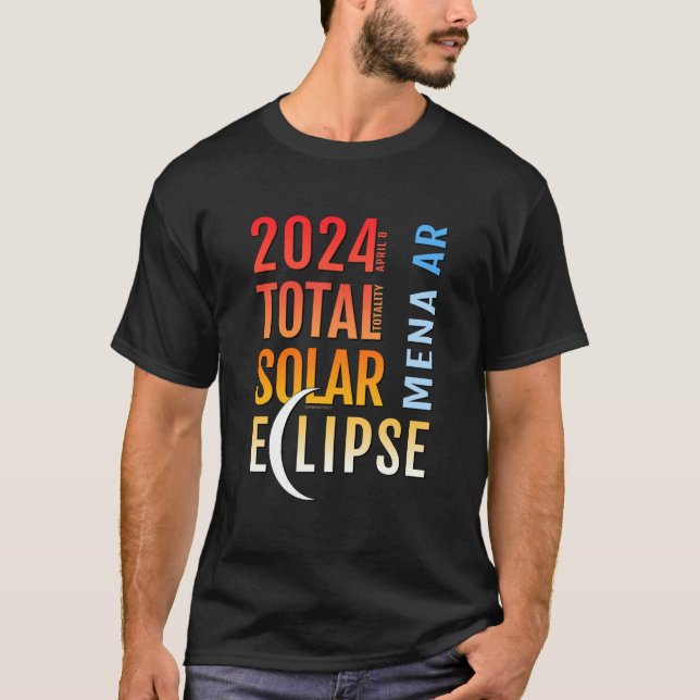 Mena Arkansas AR Total solförmörkelse 2024 5 T Shirt (Framsida)