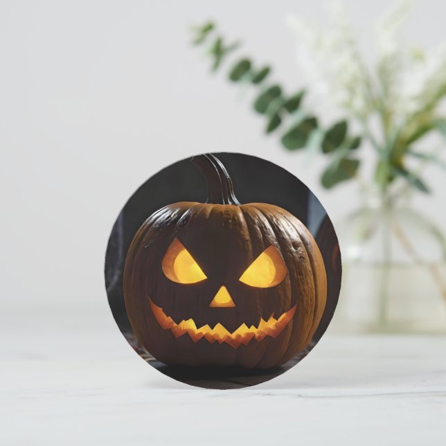 Menacing Halloween Pumpkin Inbjudningar (Stående Fram)