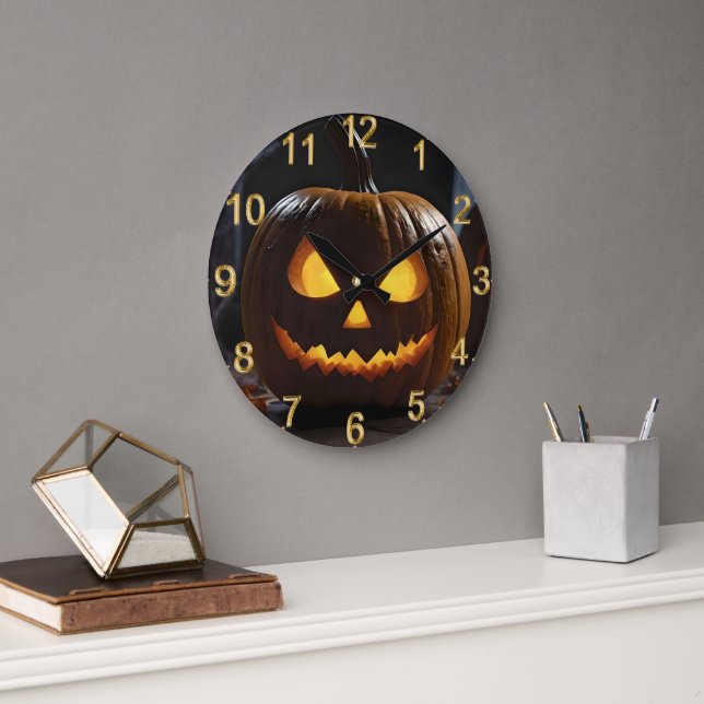 Menacing Halloween Pumpkin Stor Klocka (Kontor)