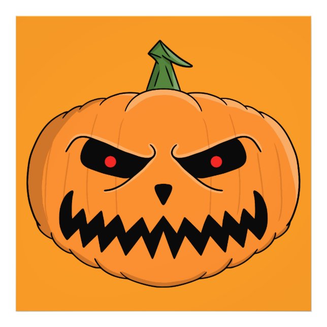 Menacing Jack O'Lantern Halloween Fototryck (Framsidan)