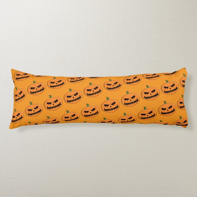 Menacing Jack O'Lantern Halloween Kroppskudde (Framsidan)
