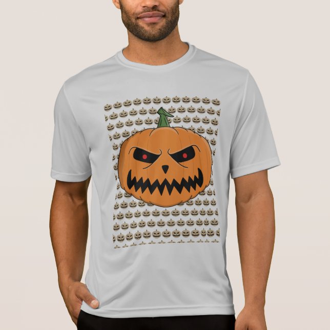 Menacing Jack O'Lantern Halloween T Shirt (Framsida)