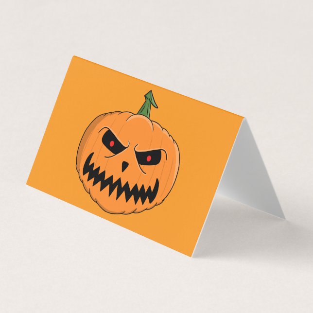 Menacing Jack O'Lantern Halloween Visitkort (Framsida)