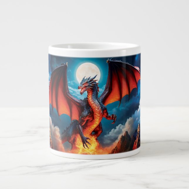 Menacing Red Dragon Coffee Mugg Jumbo Mugg (Framsidan)